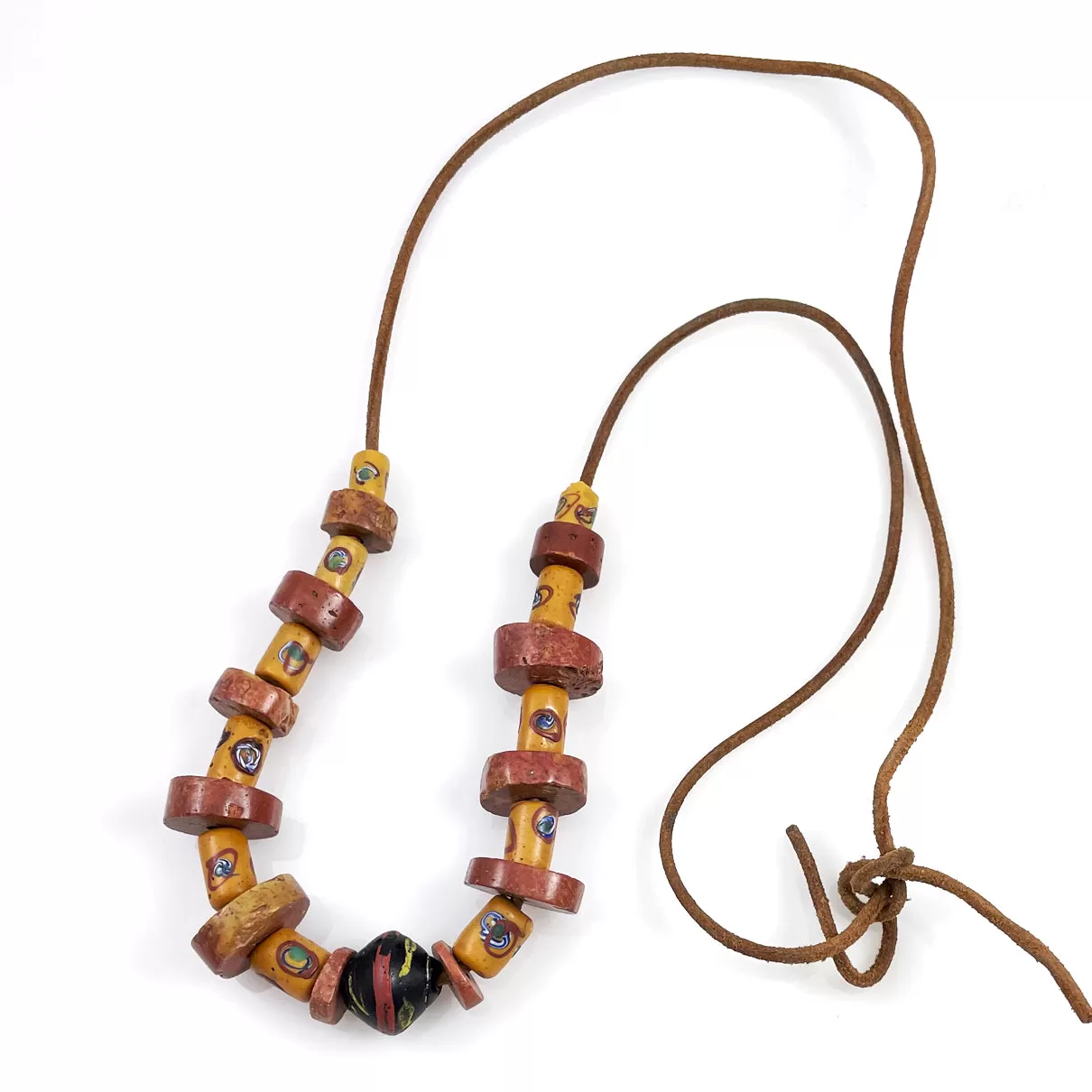 African Trade Bead Necklace King Millefiori