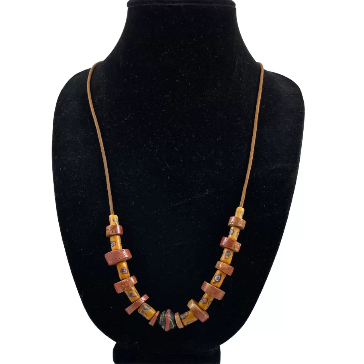 African Trade Bead Necklace King Millefiori