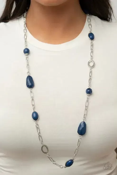 Barcelona Bash Blue Necklace - Paparazzi Accessories