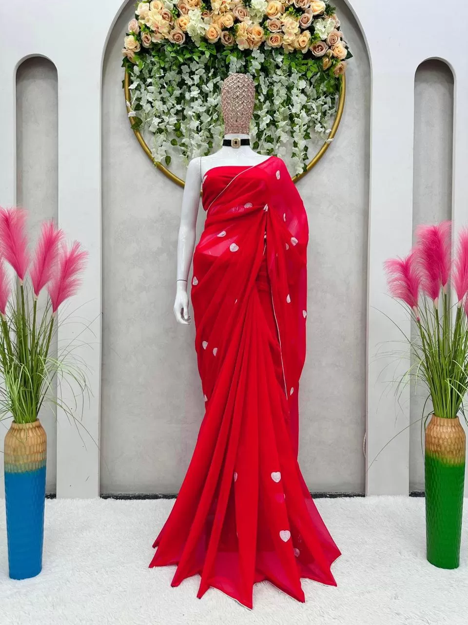 Beautiful Red Saree for women -SPARK001RS