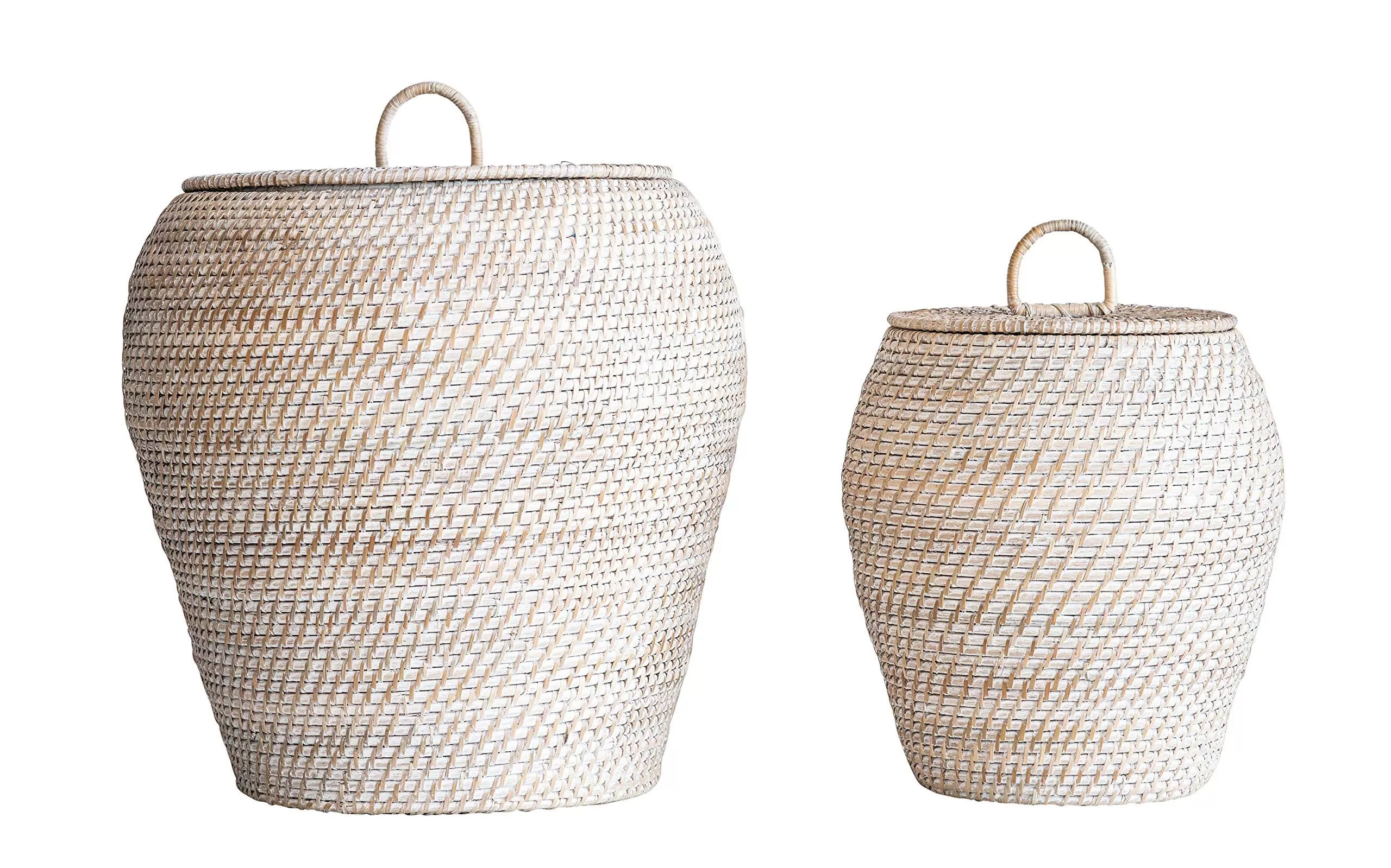 Bloomingville AH0324 Rattan Baskets, White