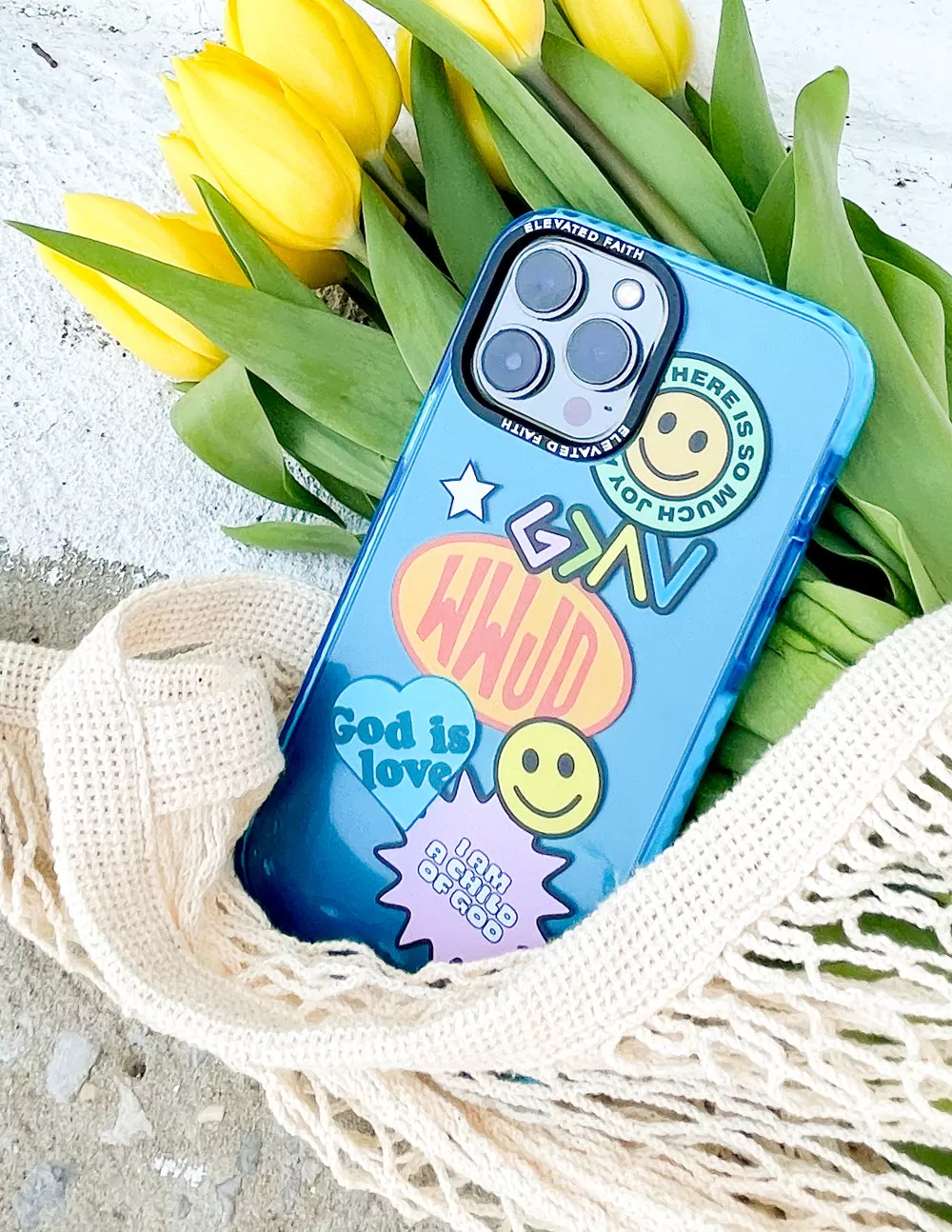 Blue Sticker Collage Phone Case