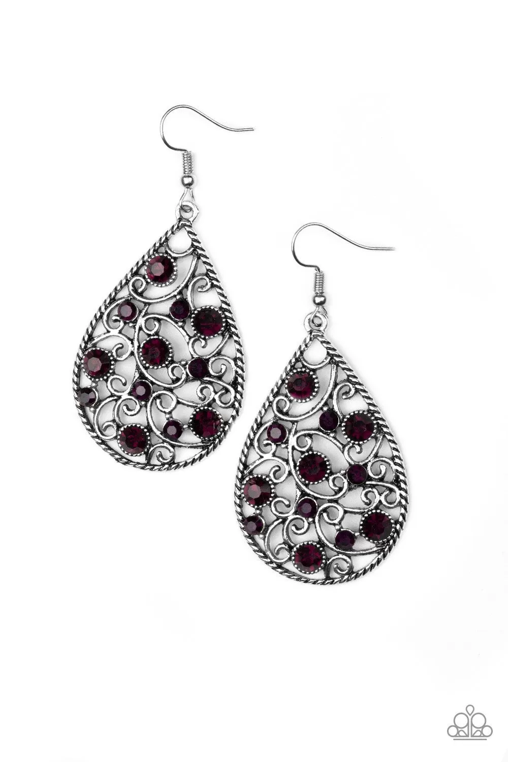 Certainly Courtier Purple Earrings - Paparazzi Accessories