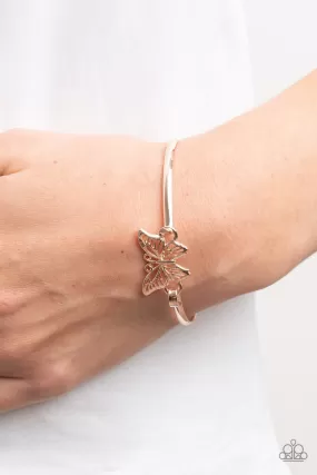 Did I FLUTTER? - Rose Gold Butterfly Dainty Bracelet Paparazzi Accessories