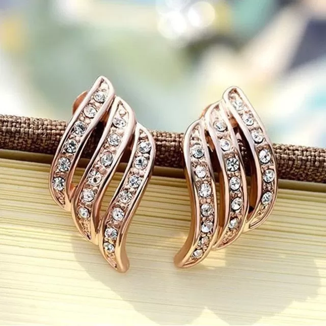 Fashion U Shape Rhinestone Hoops & Stud Earrings