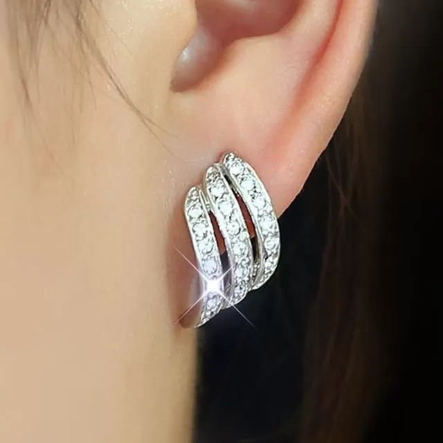 Fashion U Shape Rhinestone Hoops & Stud Earrings