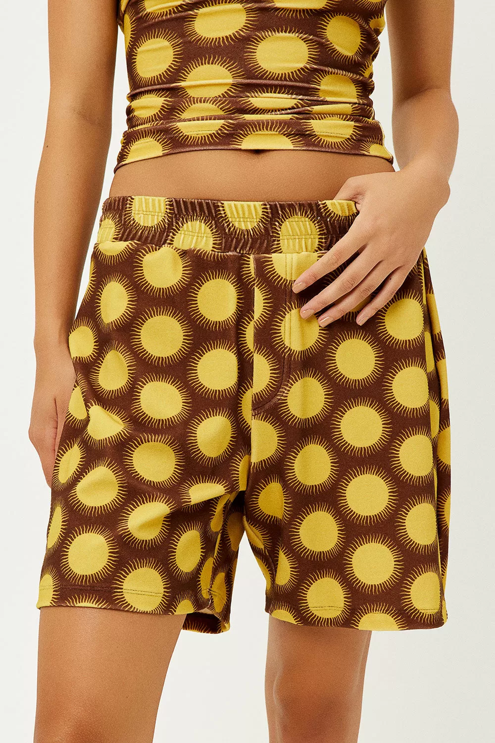 Fifi Terry High Waist Shorts - Golden