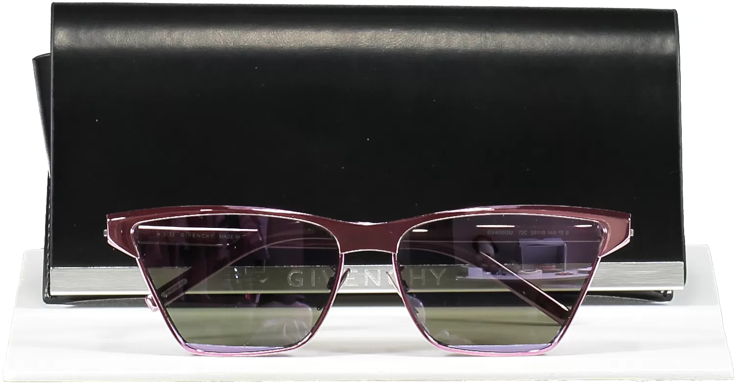 GIvenchy Pink Mirrored Cut Cat-eye Nylon Sunglasses in case