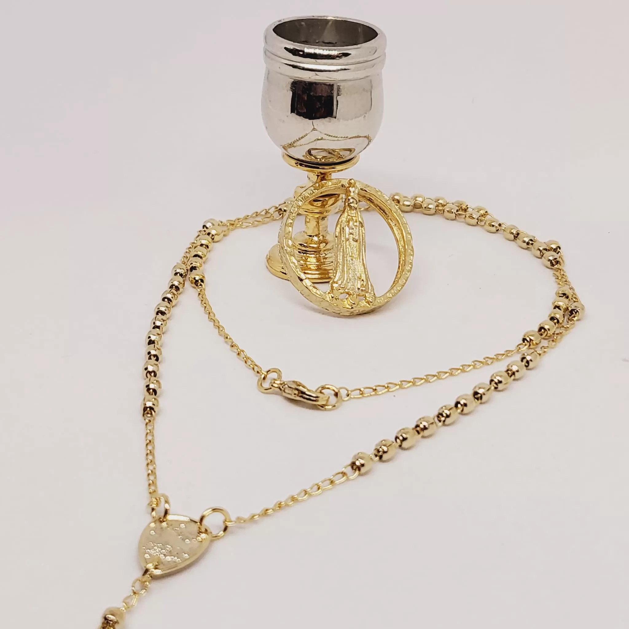 Gold Bath Chalice with Rosary