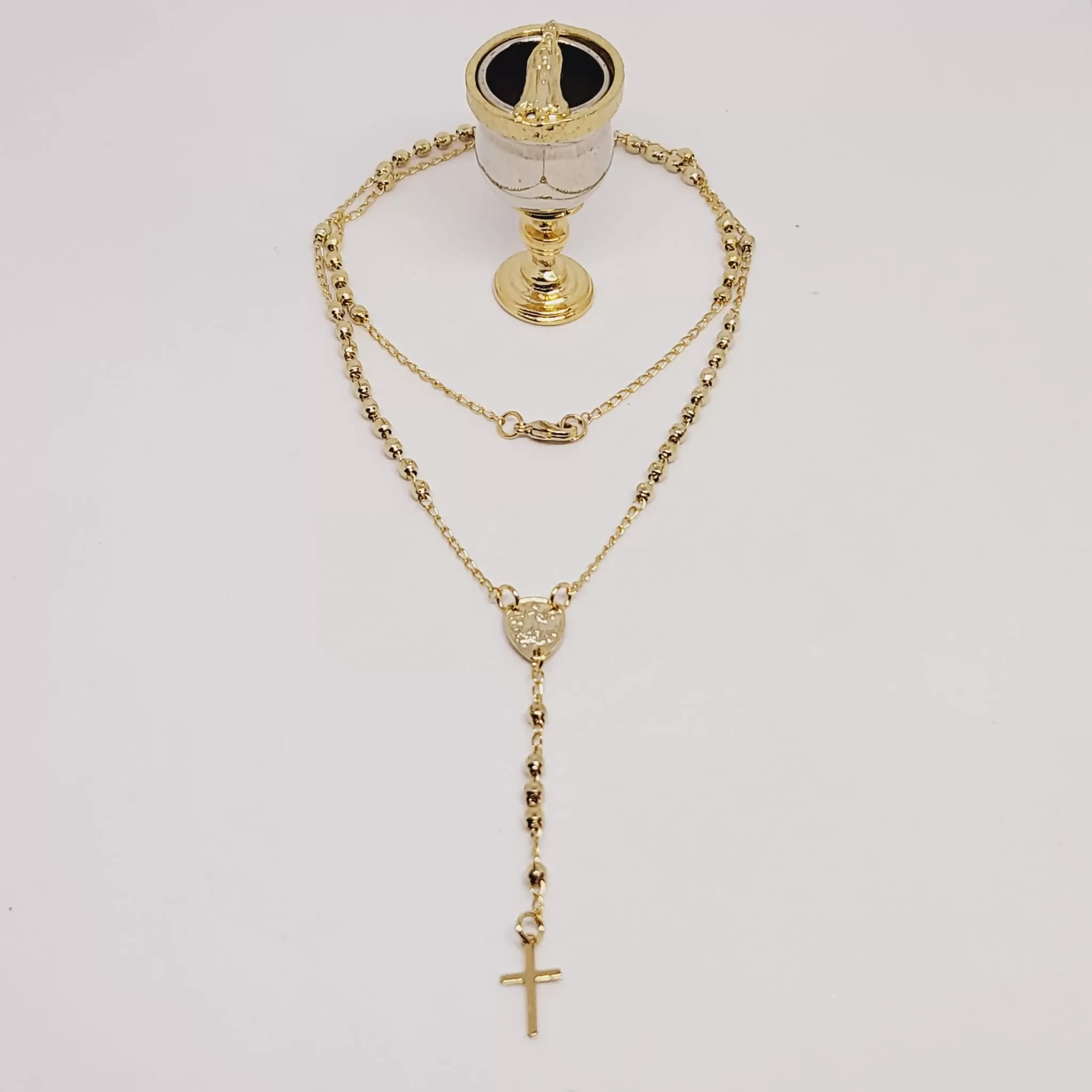 Gold Bath Chalice with Rosary