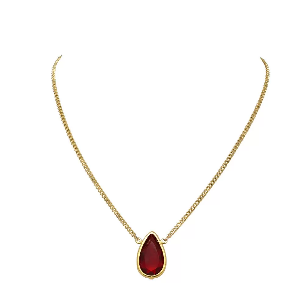 Gold Crystal Teardrop Necklace