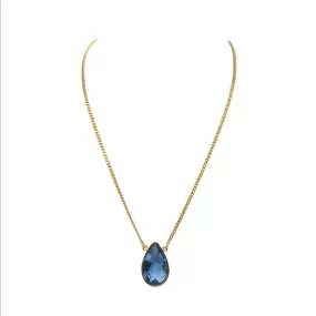 Gold Crystal Teardrop Necklace