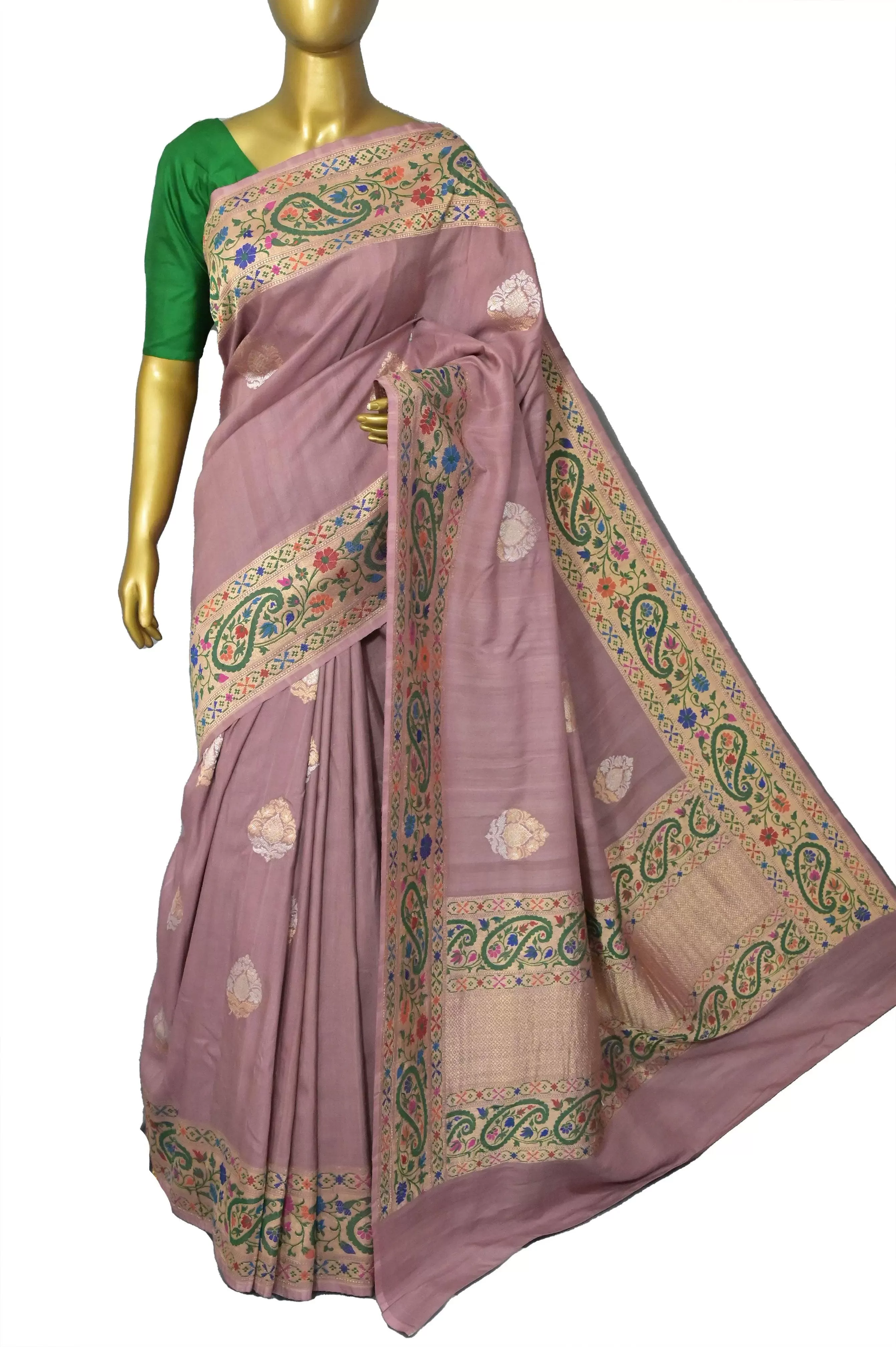 Groundnut Color Tussar Georgette Banarasi Saree