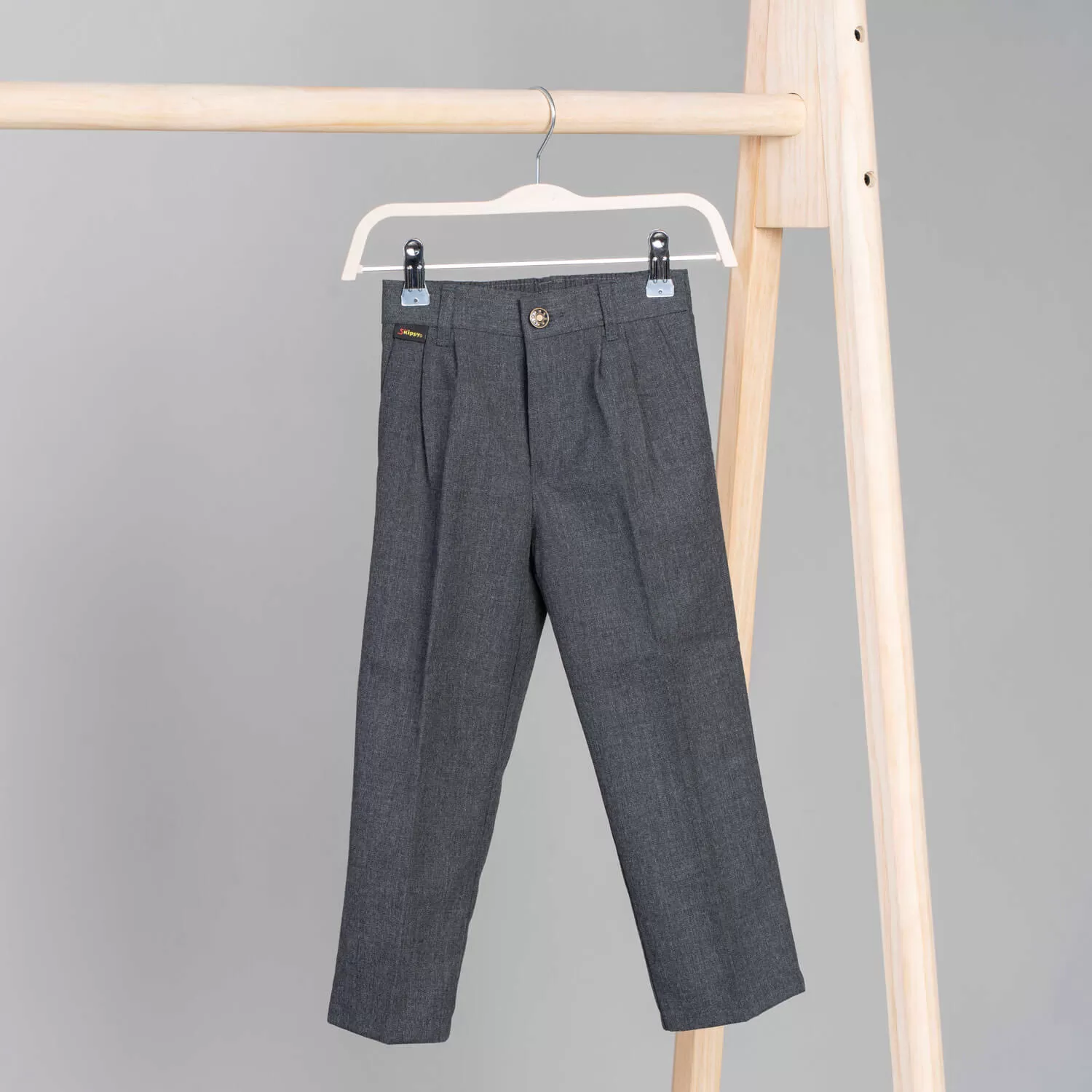 Half Elastic Slacks - Grey