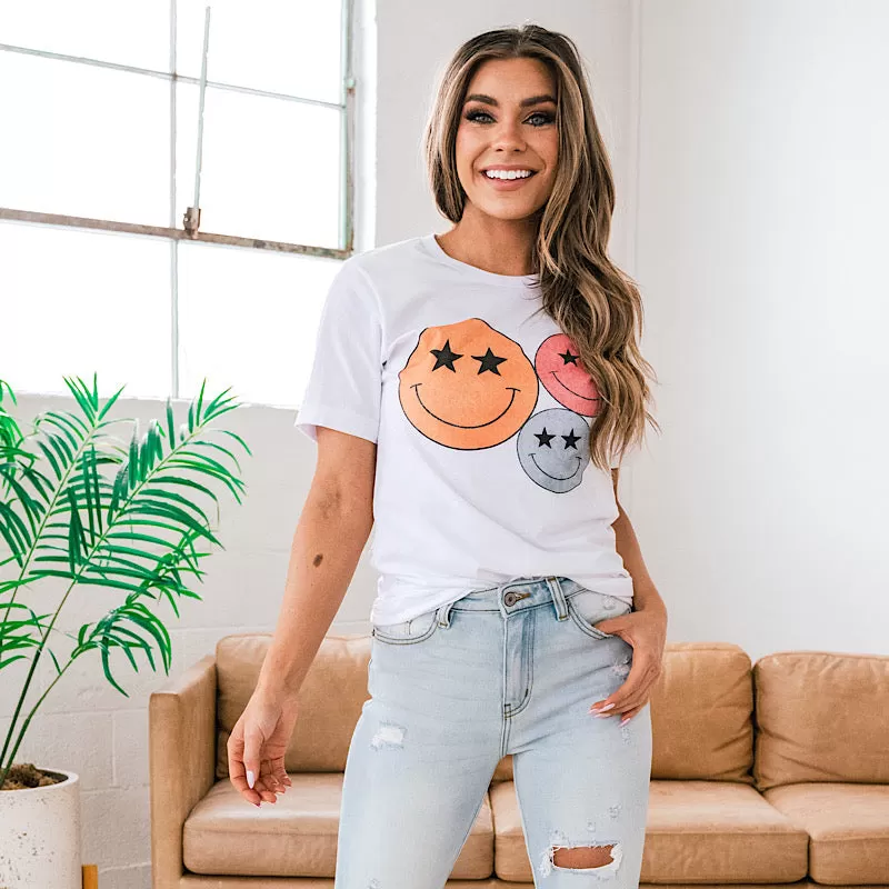 Happy Face White Tee