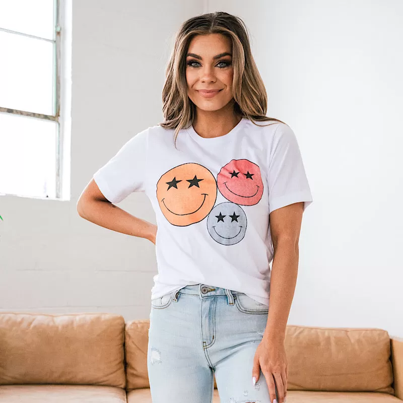 Happy Face White Tee