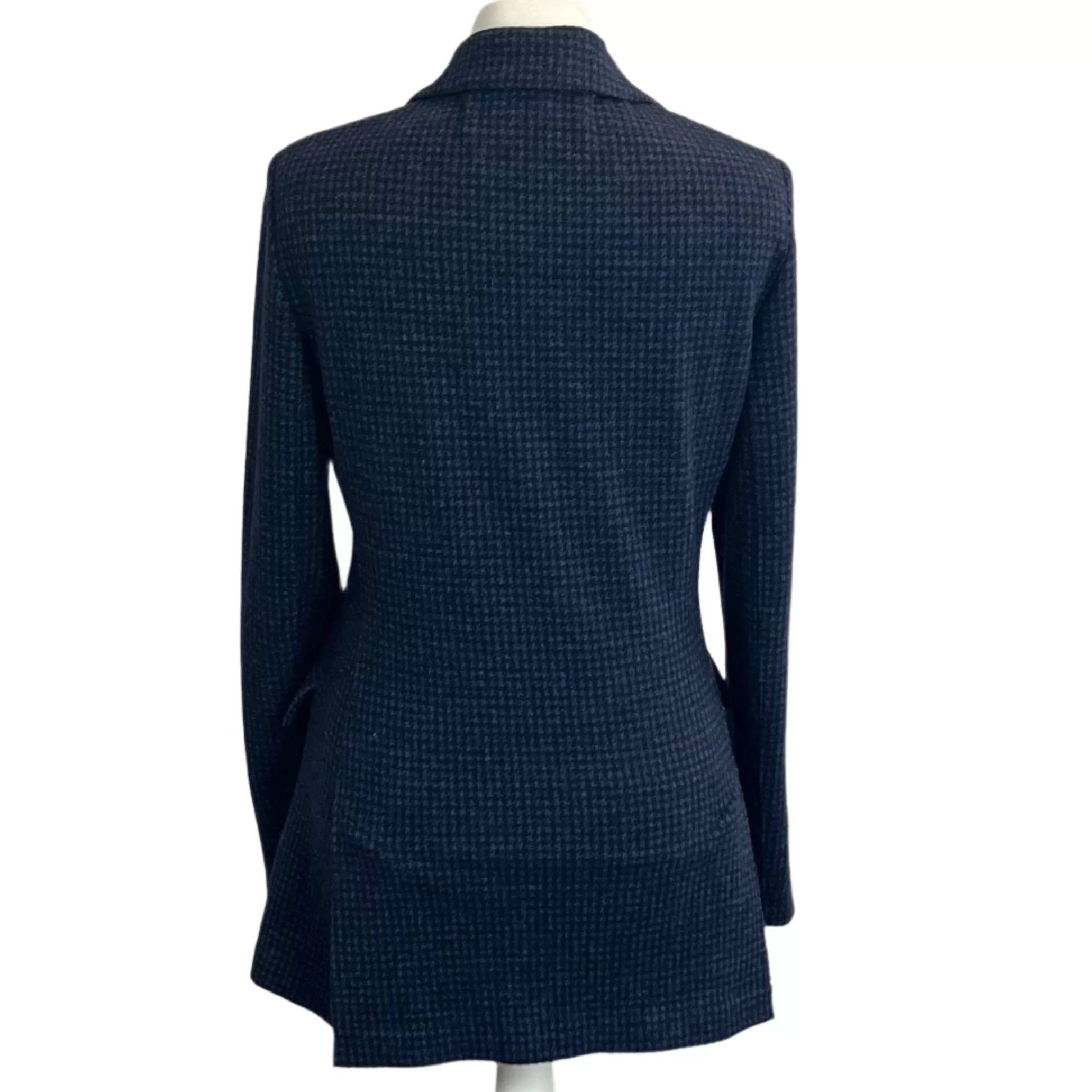 Harris Wharf Blue & Navy Dogtooth Wool Mix Jacket S