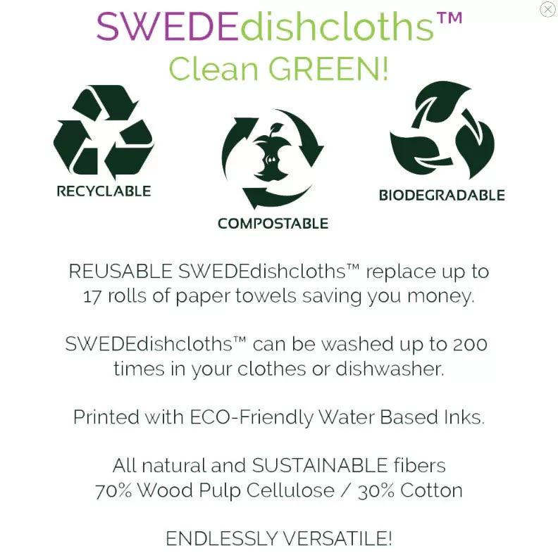 Home Sweet Home Eco Friendly Reusable Swedish Dishcloth