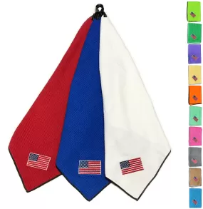 Joseph Elliott USA Embroidered Flag 18 x 18 Micro Fiber Towels