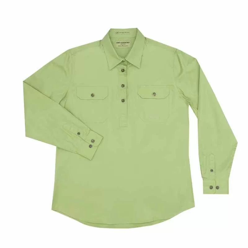 Just Country Jahna 1/2 Button Shirt Women's Lime Green