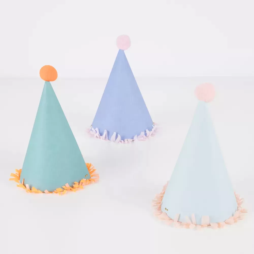 Large PomPom Fringe Party Hats