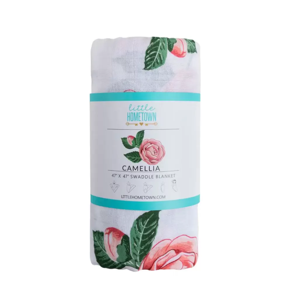 Little Hometown Camellia Swaddle Blanket (Floral)