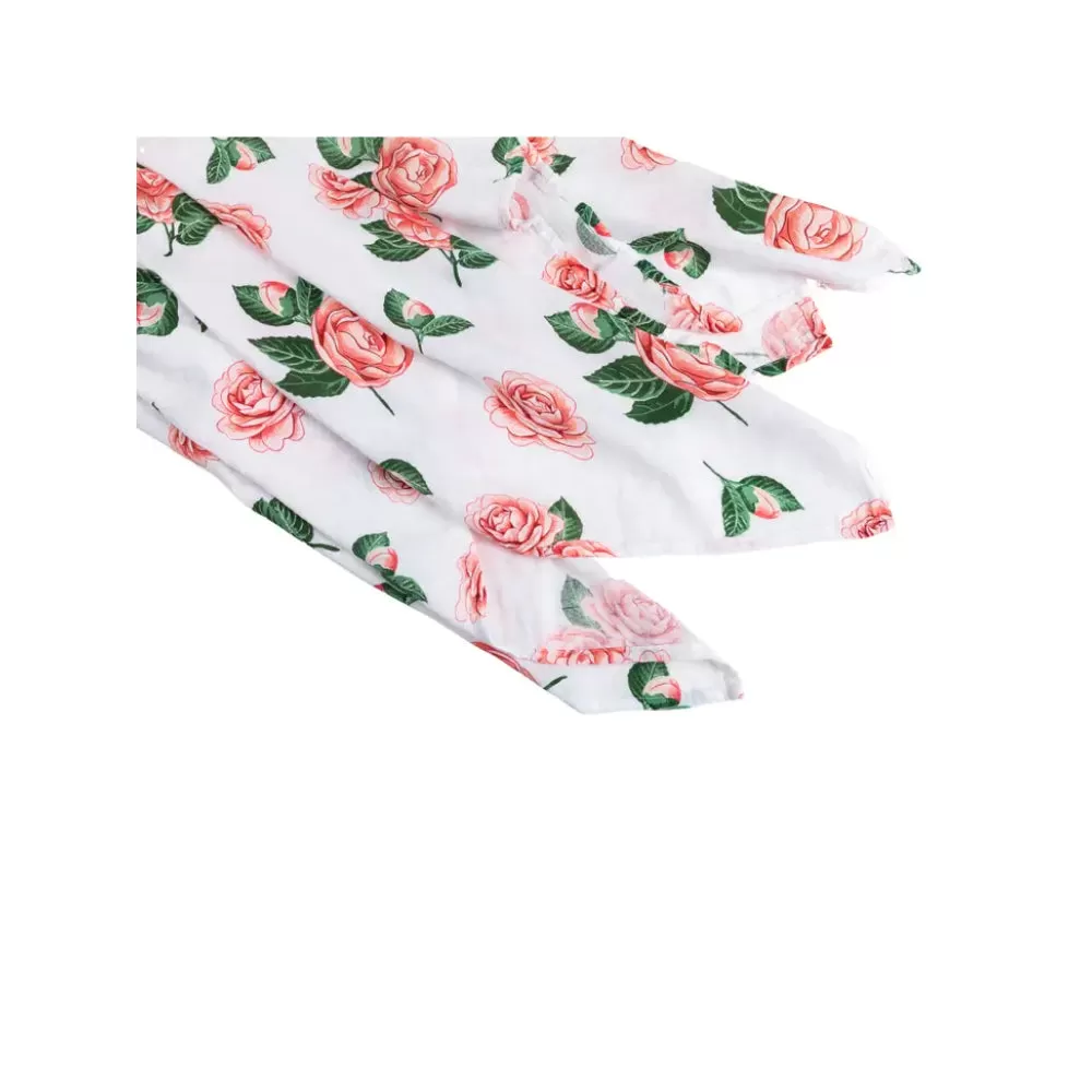 Little Hometown Camellia Swaddle Blanket (Floral)