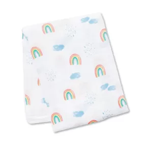 Lulujo Cotton Muslin Swaddle - Rainbow Sky