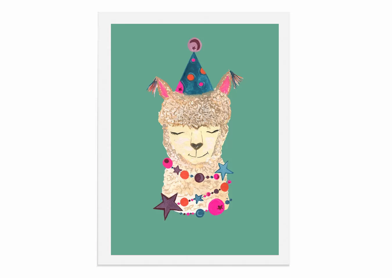 Magical Party Alpaca Art Print