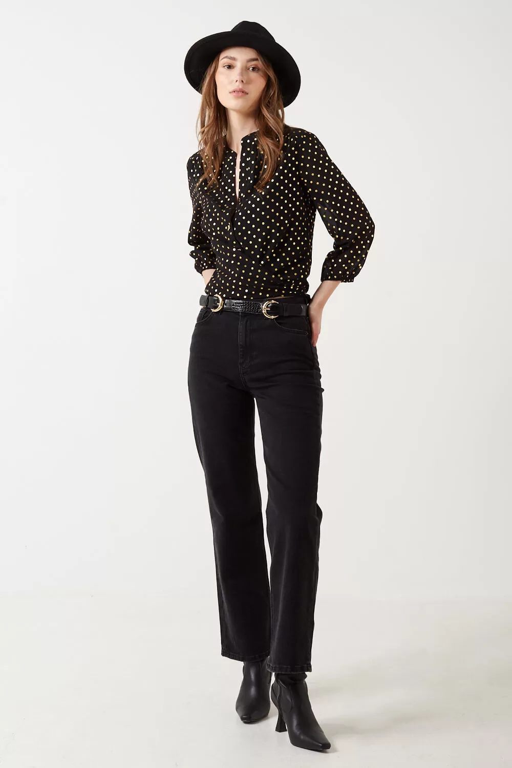 Marc Angelo Lana Collared Tie Top