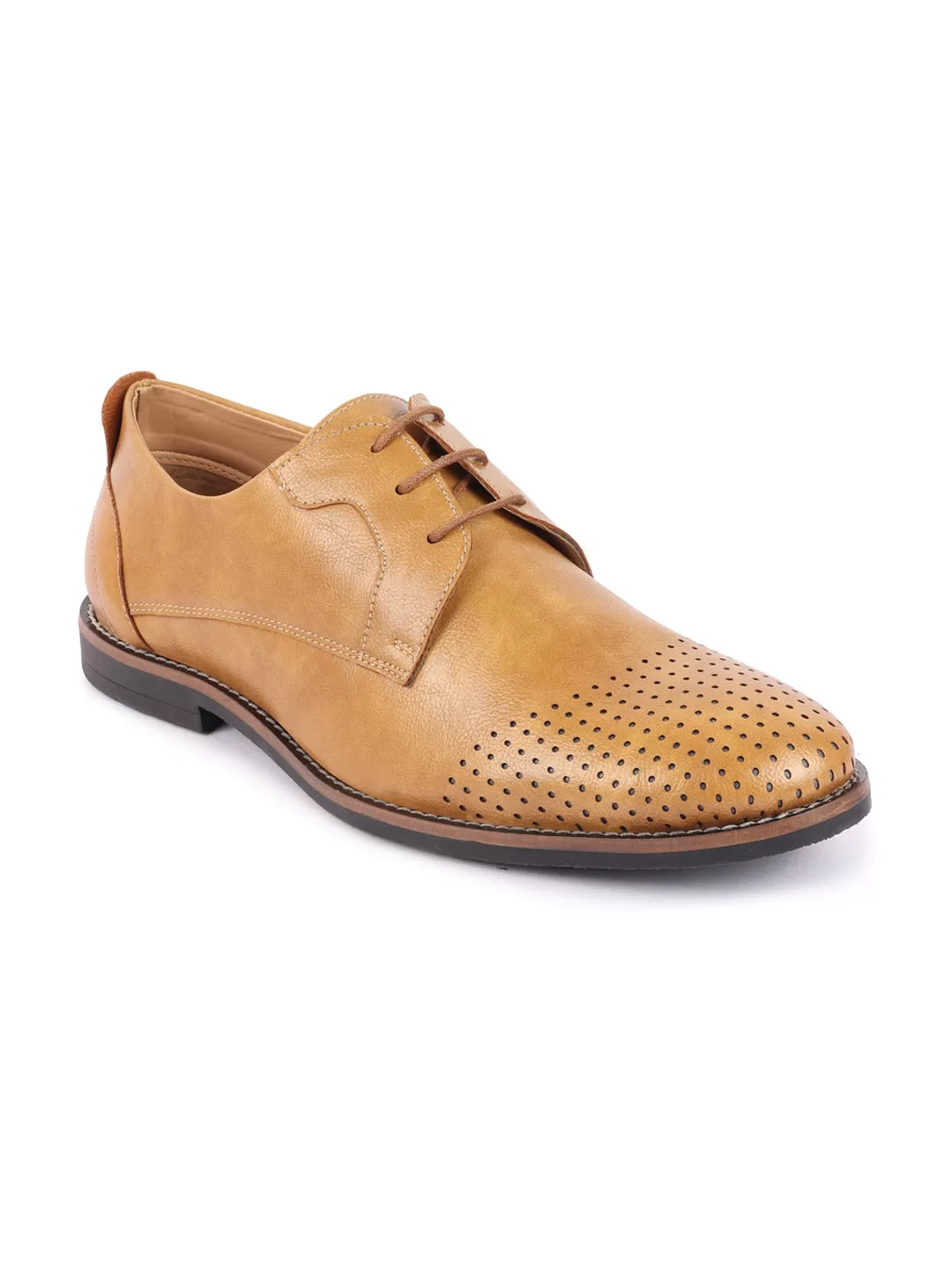 Men Camel Cap Toe Formal/Office Lace Up Dress Shoes