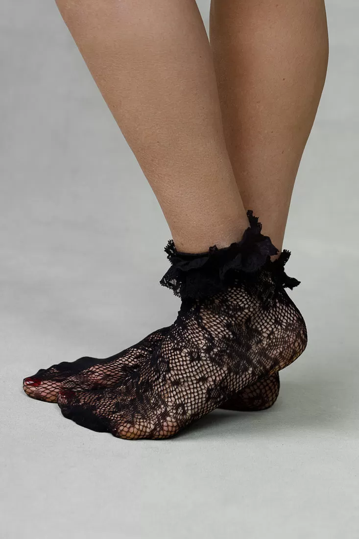 Mesh frill socks