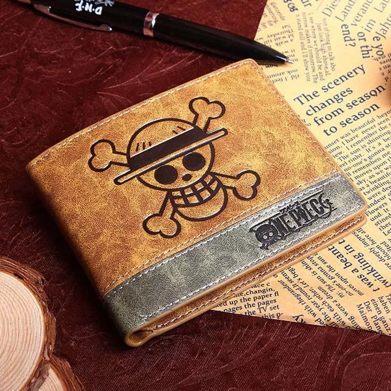 One Piece Anime Figure Wallet - Luffy, Zoro, Ace - Skeleton Pattern PU Cartoon Kawaii Wallet Card Holder