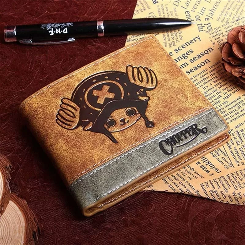 One Piece Anime Figure Wallet - Luffy, Zoro, Ace - Skeleton Pattern PU Cartoon Kawaii Wallet Card Holder