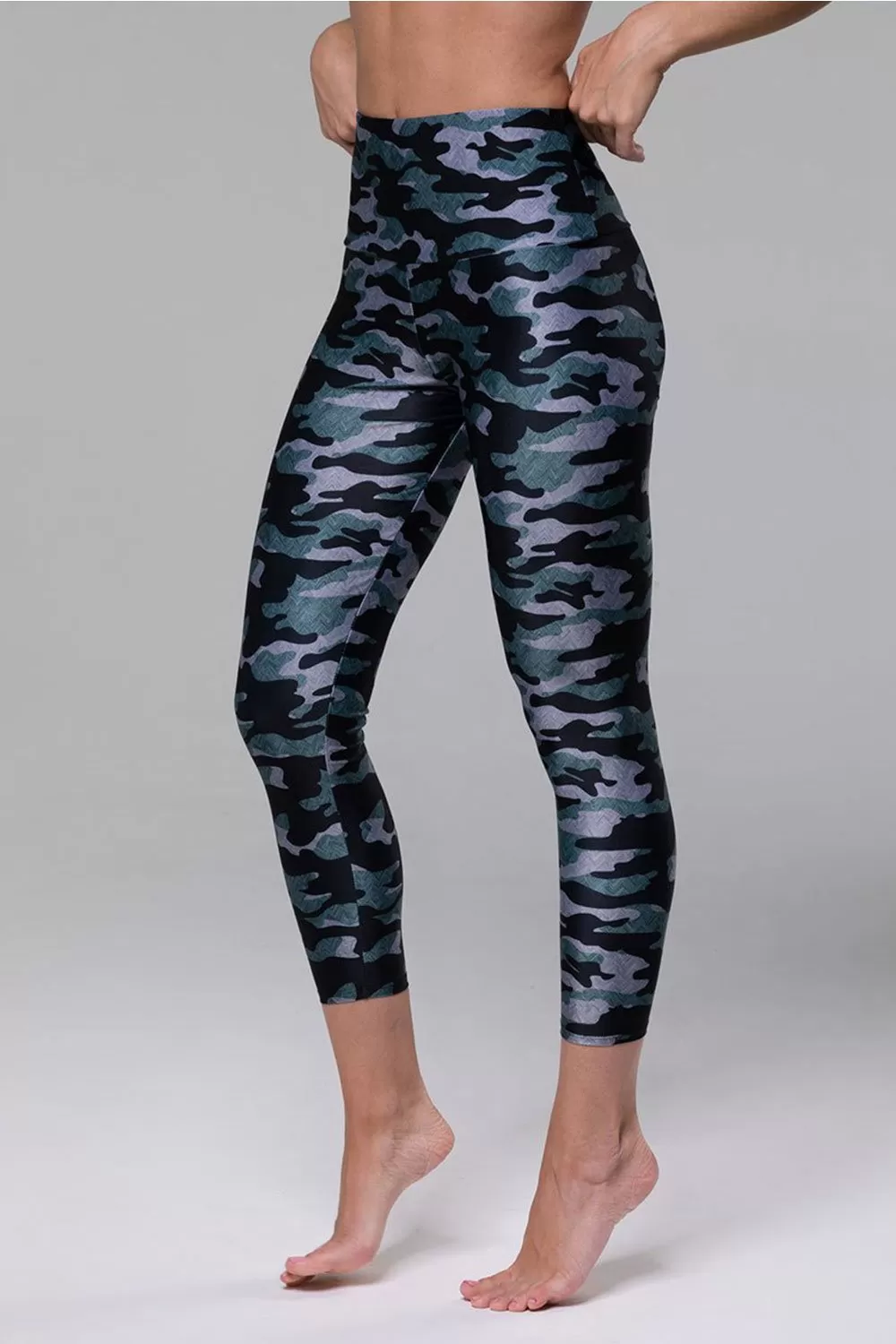 Onzie Distressed Camo Midi Leggings