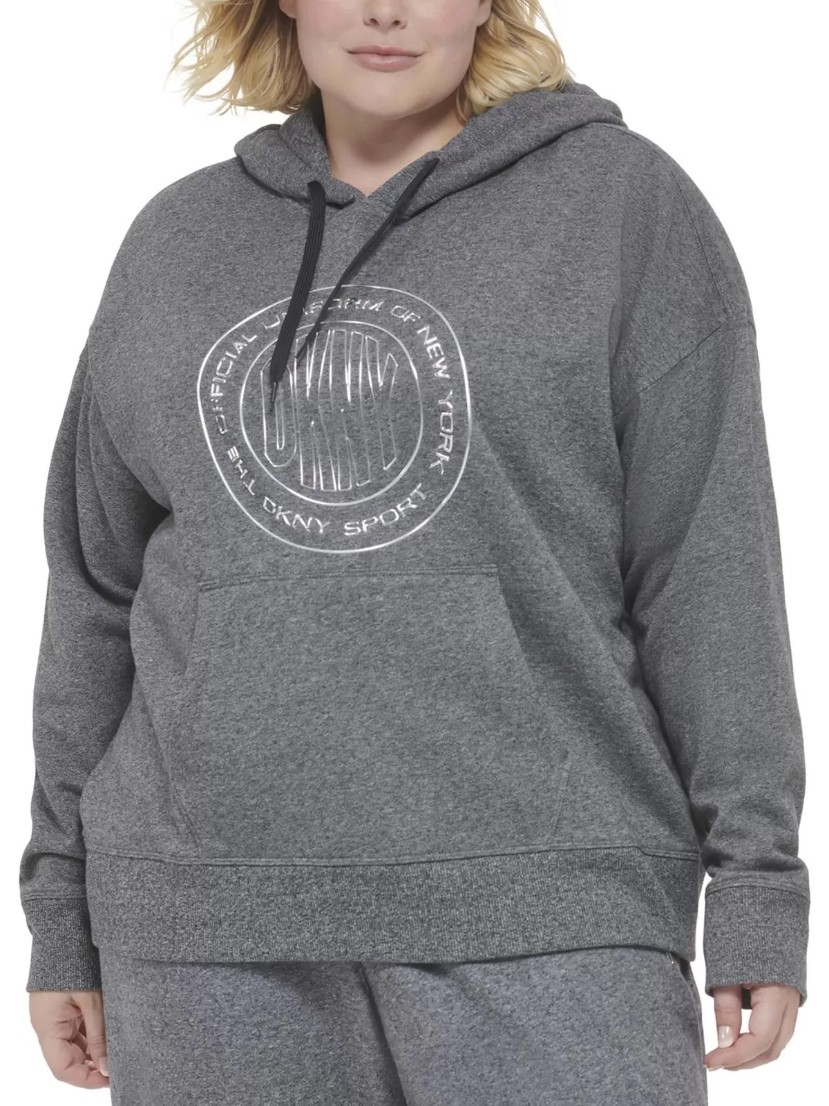 Plus Womens Logo Metallic Hoodie