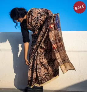 Roheda Balotra Rose print Sindh Chanderi Saree