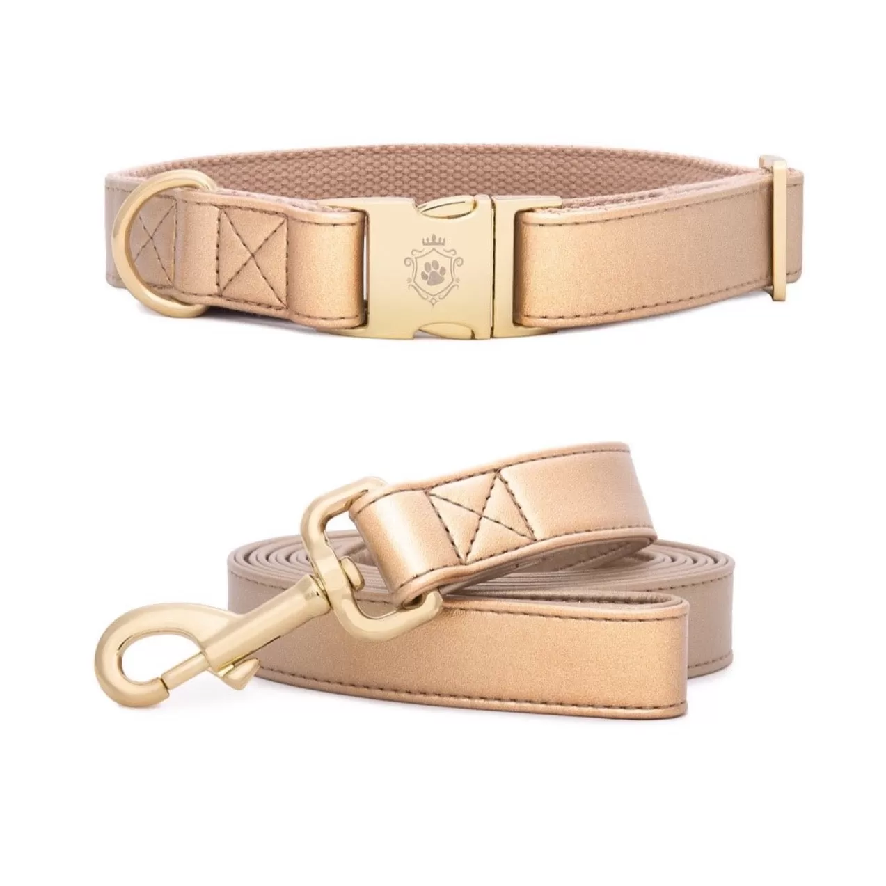 Royal Gold Collar & Leash Set