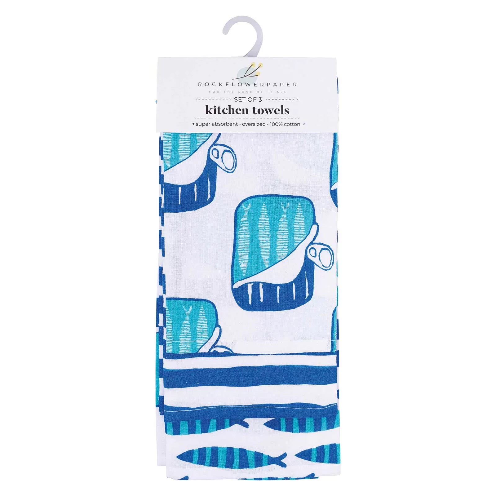 Sardines Cotton Kitchen Towel Set Of 3