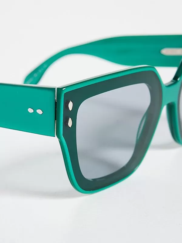 Square Sunglasses in Emerald Green