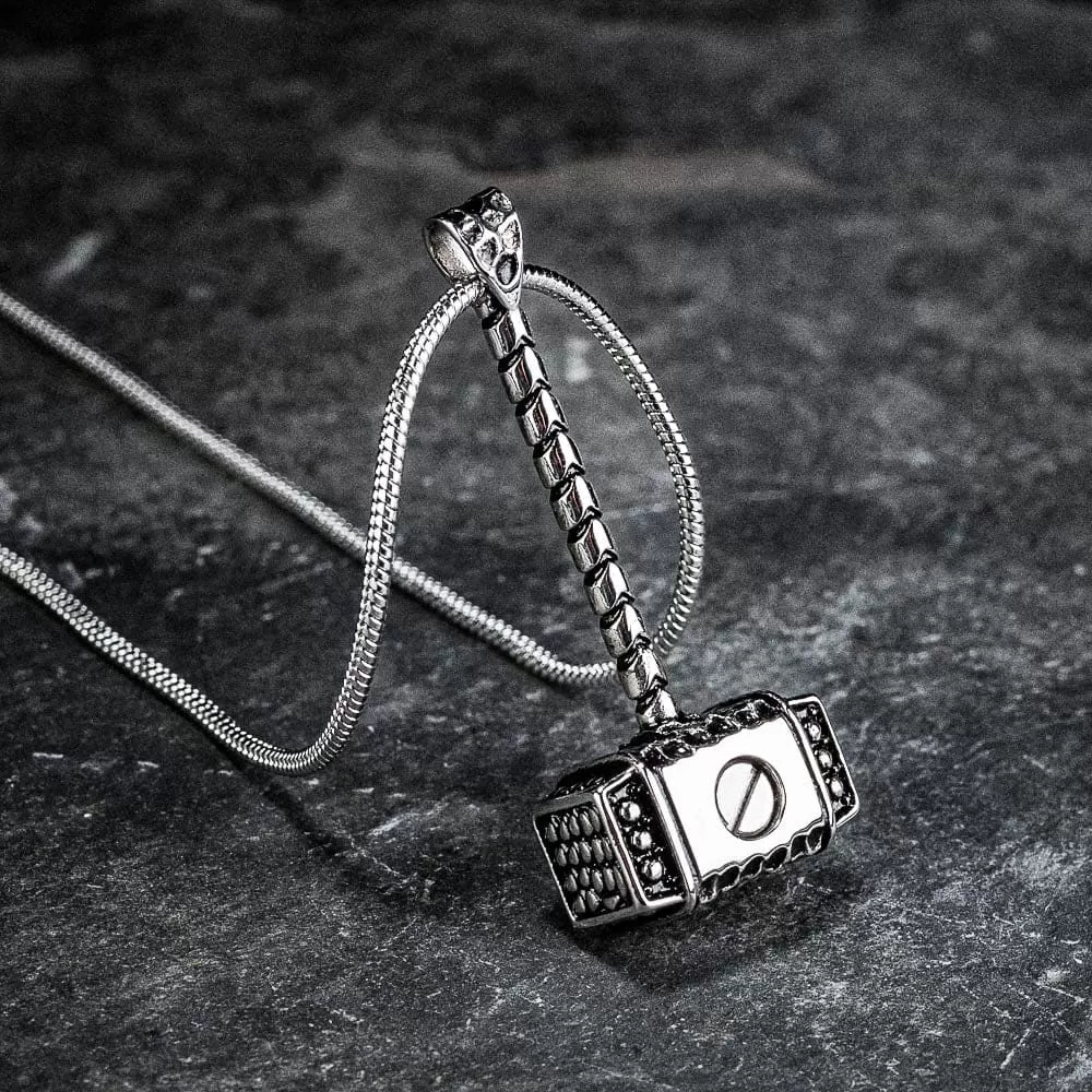 Stainless Steel Thor's Hammer Cremation Necklace