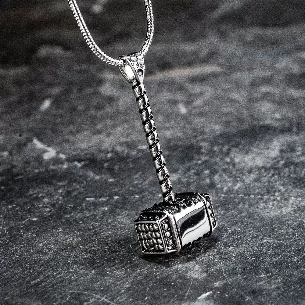 Stainless Steel Thor's Hammer Cremation Necklace