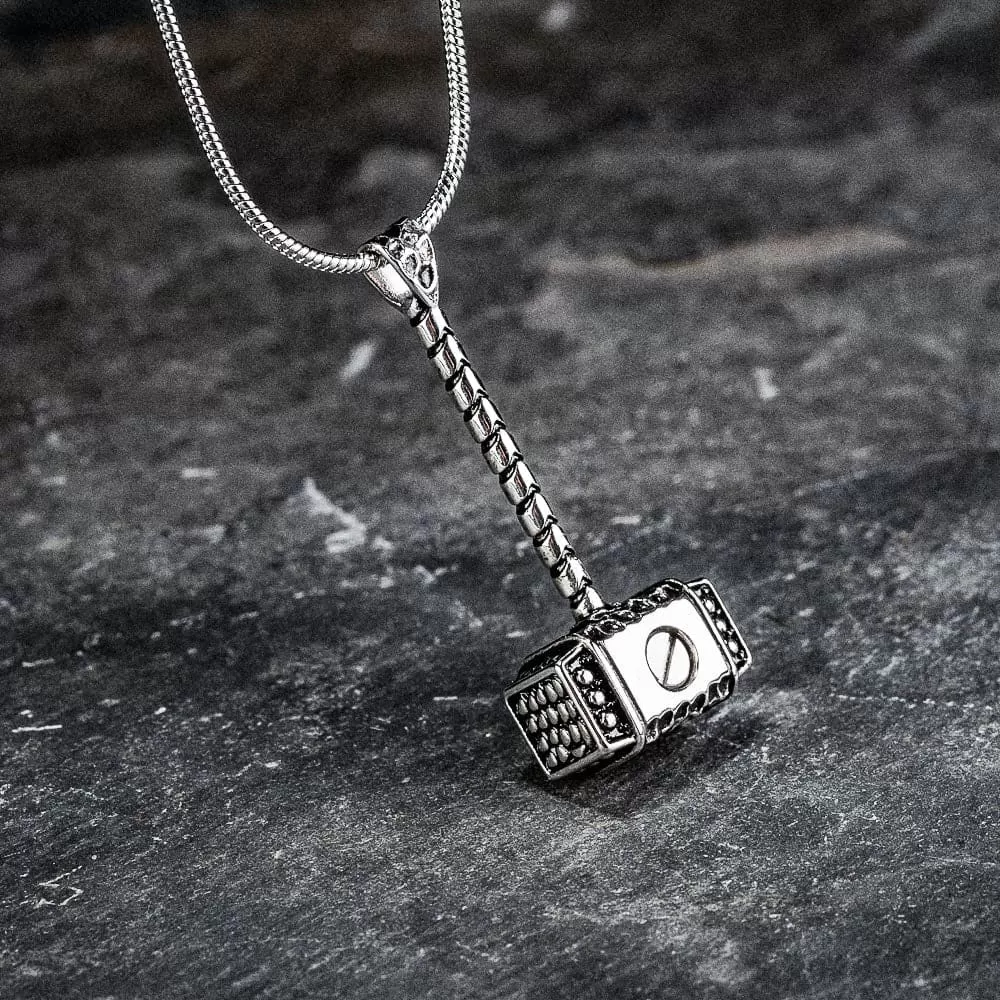 Stainless Steel Thor's Hammer Cremation Necklace