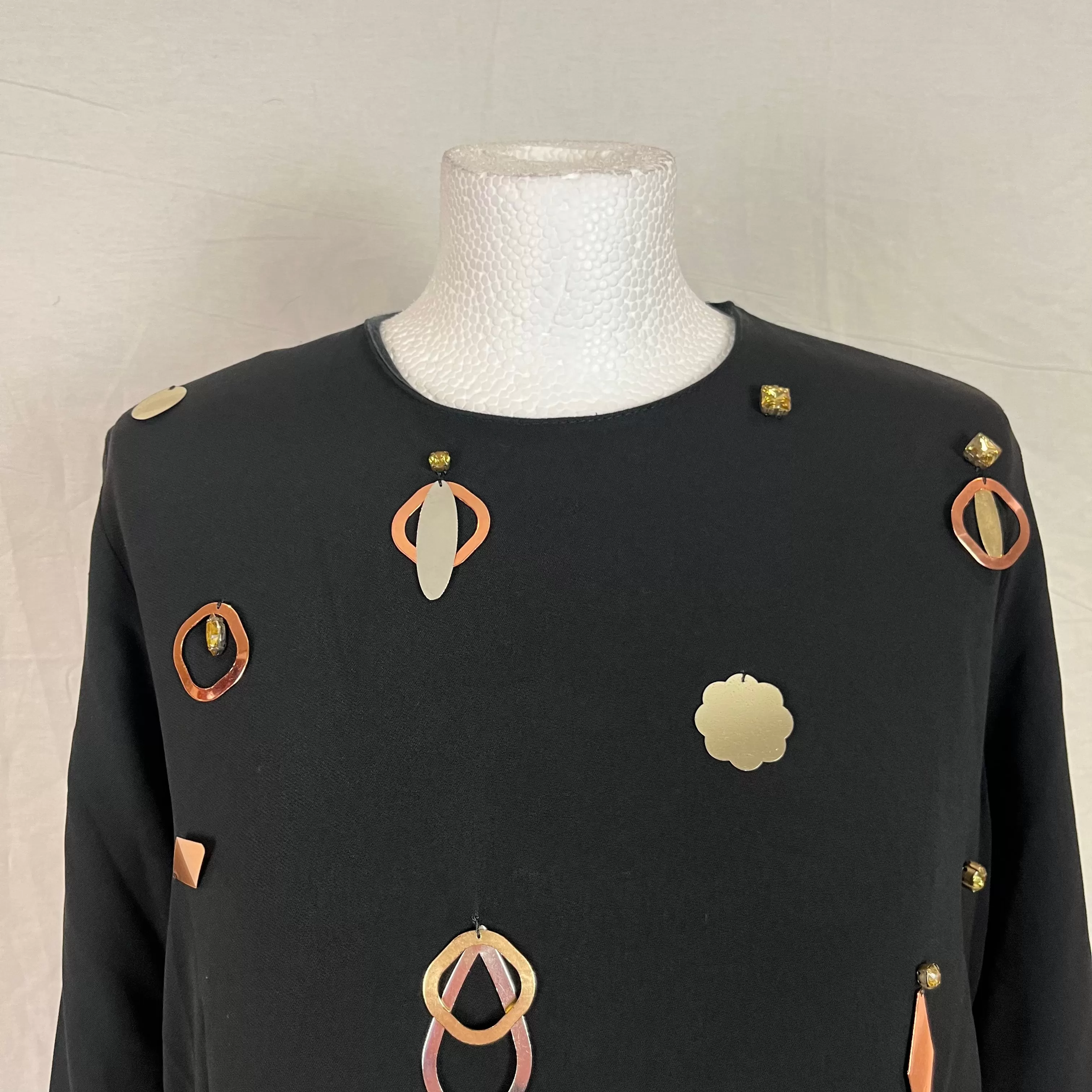 Stella McCartney Black Crepe Embellished Top XS