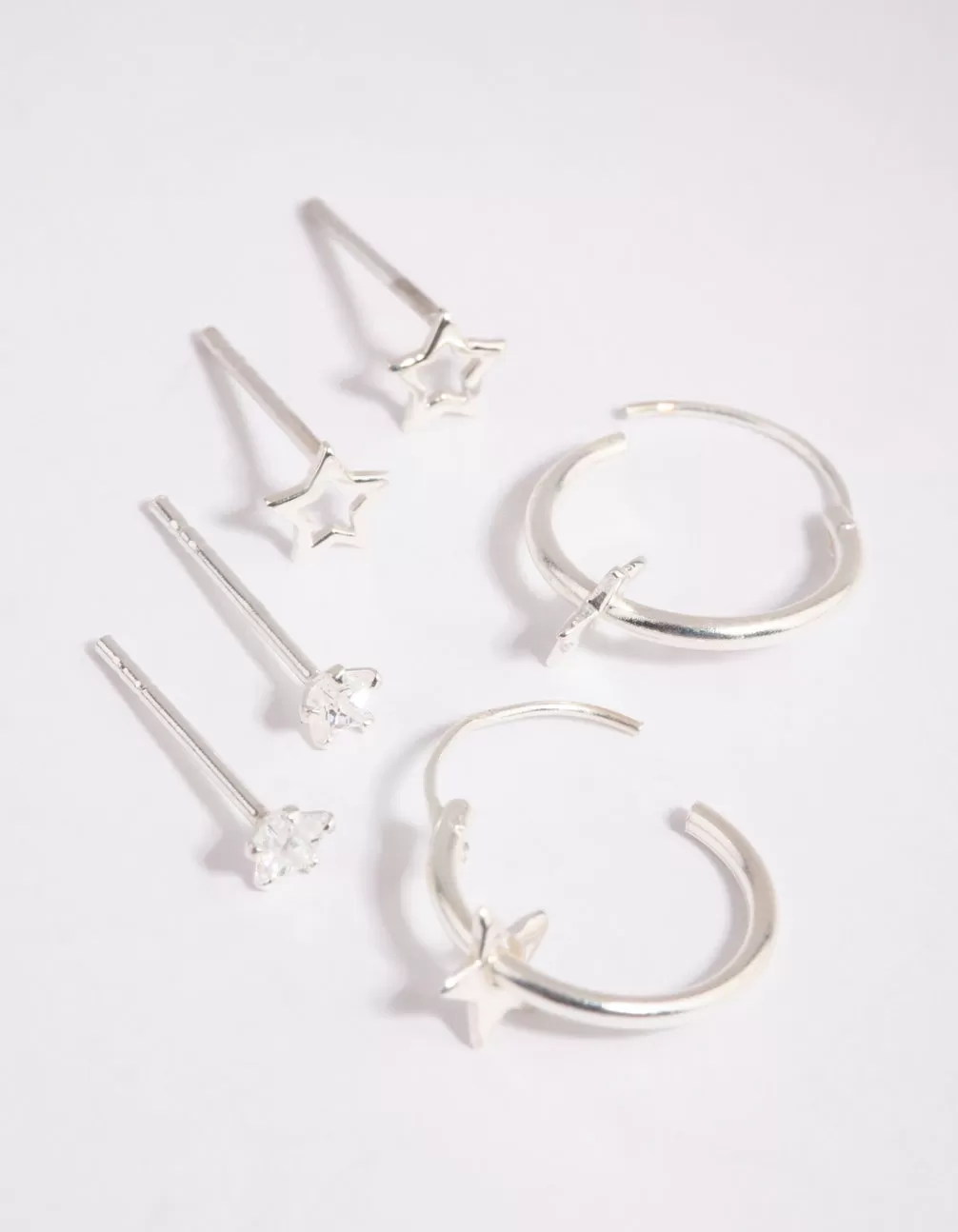 Sterling Silver Star Stud & Hoop Earring Pack