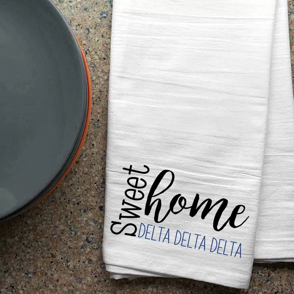 Sweet Home Delta Delta Delta Sorority Kitchen Towel