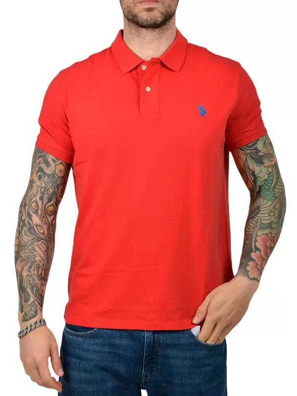 US Polo Assn. King short sleeve men's polo shirt 41029 65079 352 red