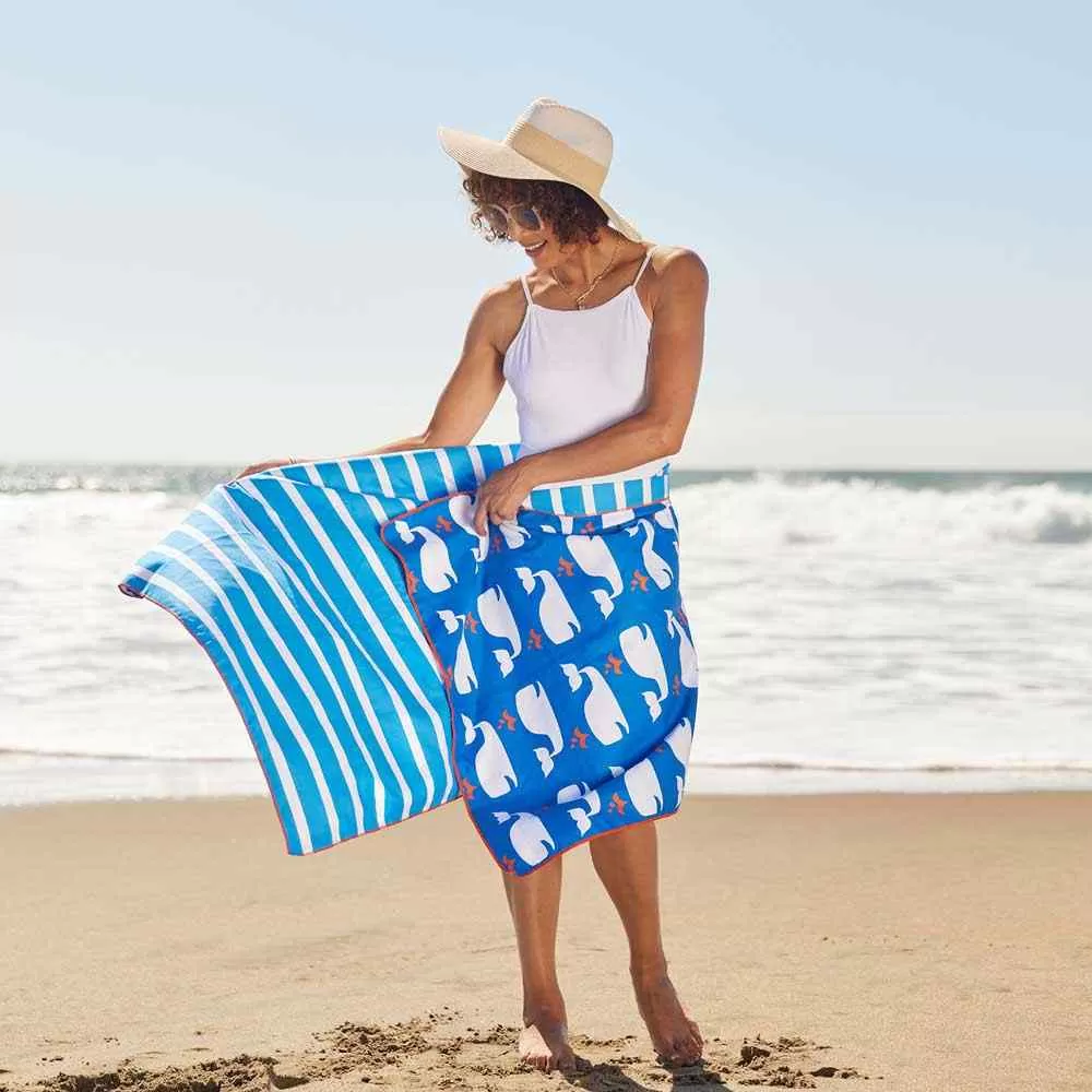 Whales Reversible Eco Beach Towel