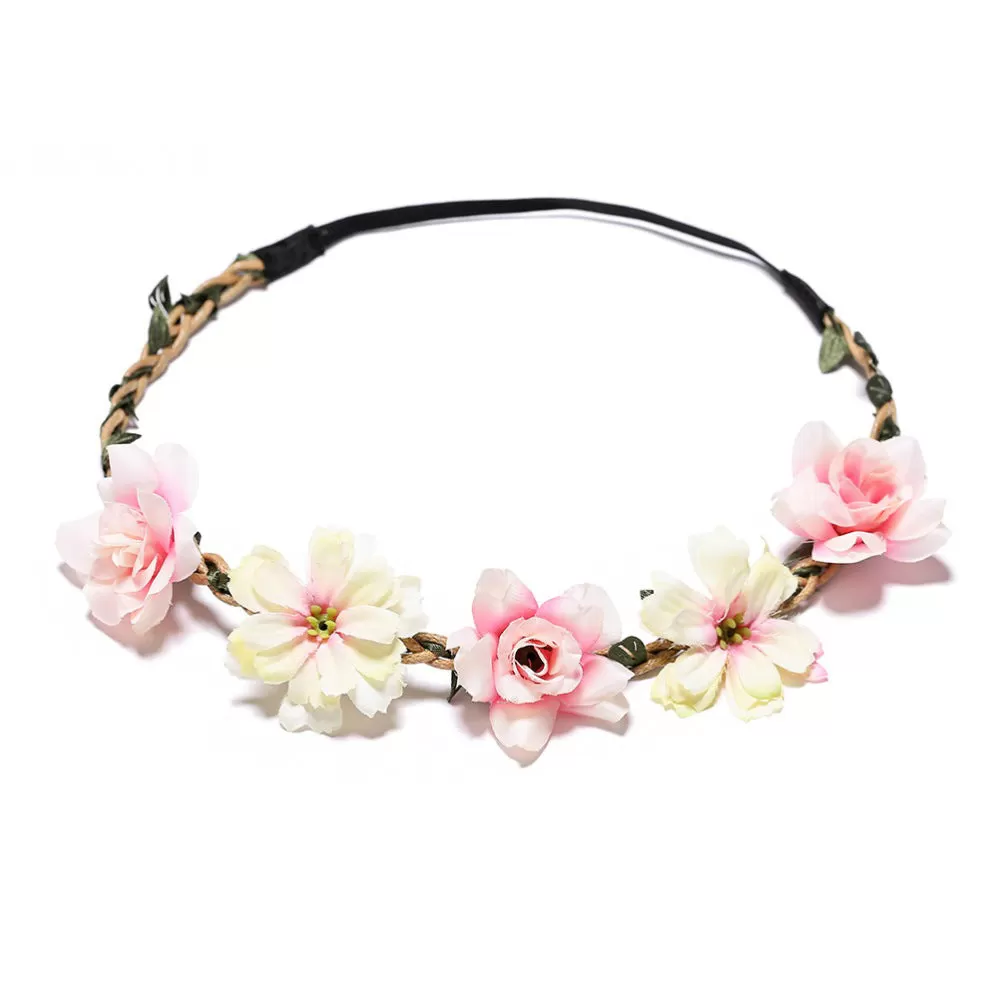 Women Girls Silk Flower Hair Bands