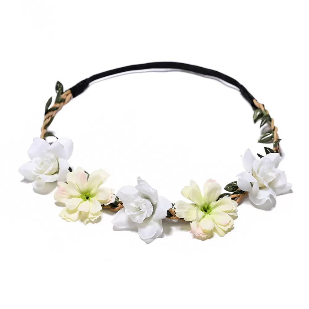 Women Girls Silk Flower Hair Bands